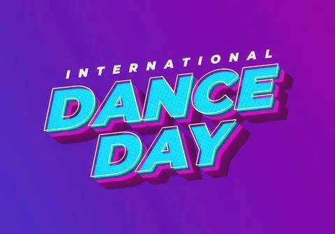International dance day text with bright colorful background Stock Illustration