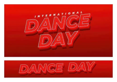International dance day text design on red background Stock Illustration