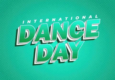 International dance day text design on teal background Stock Illustration
