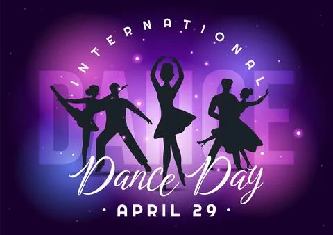 International Dance Day Vector Illustration on 29 April with Professional D.. Stock Illustration