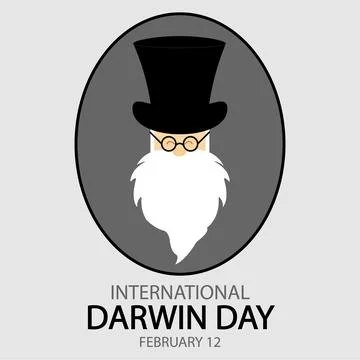International Darwin Day Science and Humanism Day 12 February Stock Illustration