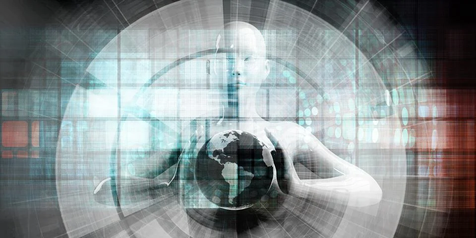 International Data Exchange Global Information Technology Network 스톡 일러스트