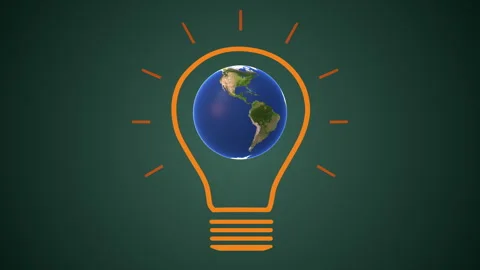 International day of light concept with rotating earth Stock Footage 294521842