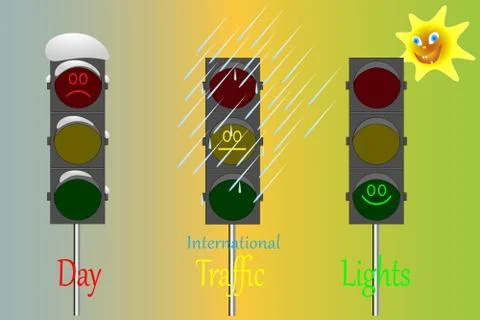 International Day of Traffic Lights / vector Stock Illustration