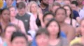 International Day of Yoga, unrecognisable crowd of people in Times Square NYC 4k or 4k+ Resolution