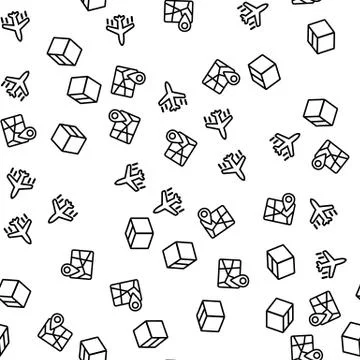 International Delivery Seamless Pattern Vector Illustrazione stock