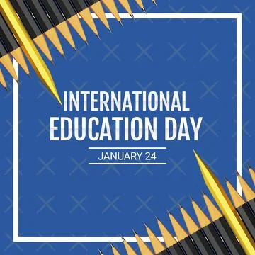 International Education Day Abstract Background with Pencils, Stand out concept Illustrazione stock