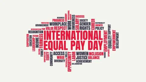 International Equal Pay Day Word Cloud Graphic Vector Illustration Stock Illustration