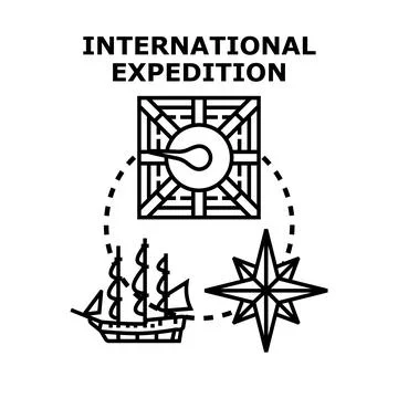 International expedition vector concept planning journey Stock Illustration