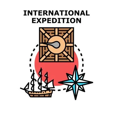 International expedition vector concept planning journey Stock Illustration