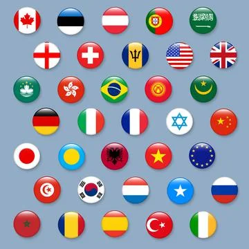 International Flag set in Circle , vector Design Elemant illustration Stock Illustration