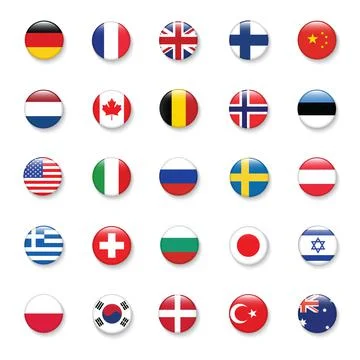 International Flag set in Circle , vector Design Elemant illustration Stock Illustration
