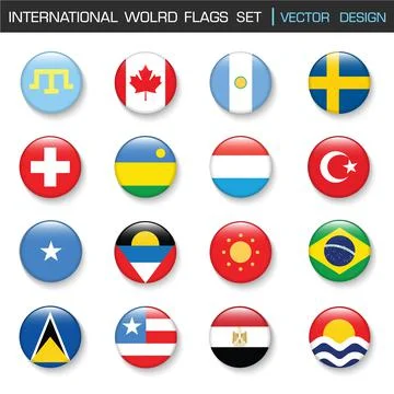 International Flag set in Circle , vector Design Elemant illustration Stock Illustration