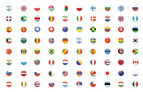 International Flag set in Circle , vector Design Elemant illustration Stock Illustration