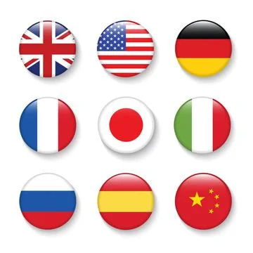 International Flag set in Circle , vector Design Elemant illustration Stock Illustration