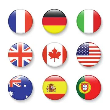 International Flag set in Circle , vector Design Elemant illustration Stock Illustration