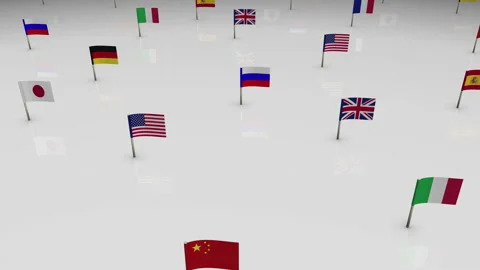 International Flags 3d Background (Loop) Stock-Footage 134878703
