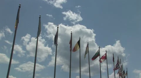 International Flags Stock Footage 8646937