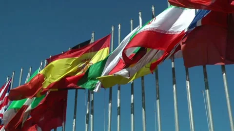 International Flags Stock Footage 8681634