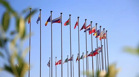 International flags. Stock Footage 27125617