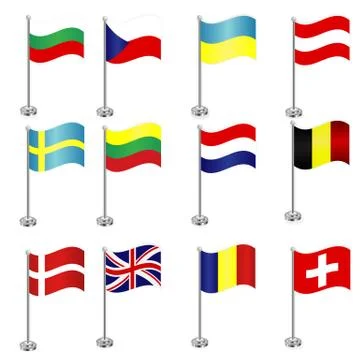 International flags Stock Illustration