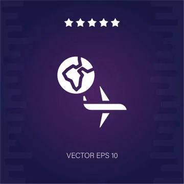 International flight vector icon Stock Illustration