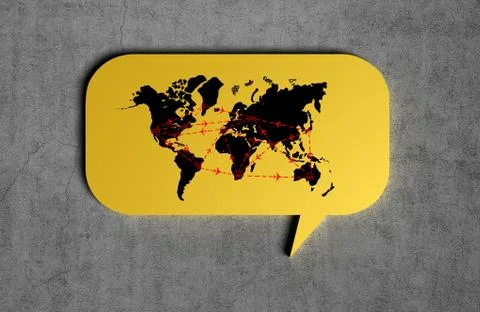 International flights scheme Stock Illustration