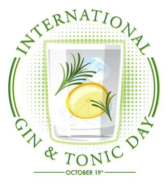 International Gin and Tonic Day Banner Stock Illustration