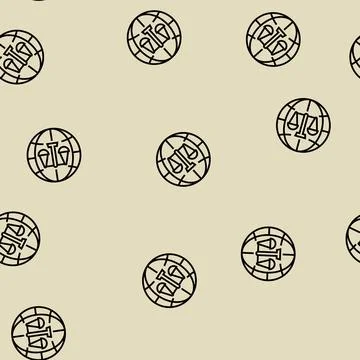 International jurisprudence line seamless pattern Stock Illustration