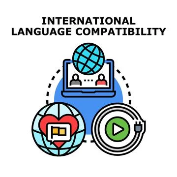International language compatibility global communication concept Stock Illustration