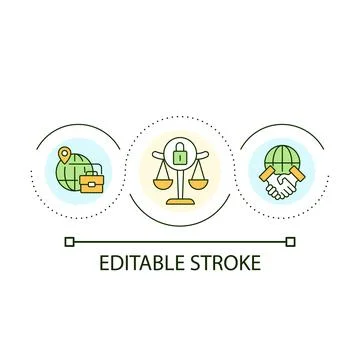 International law loop concept icon Stock Illustration