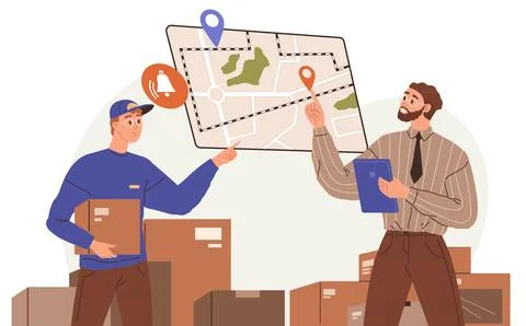 International logistic. Vector are often seen as unsung heroes global commerce Stock Illustration