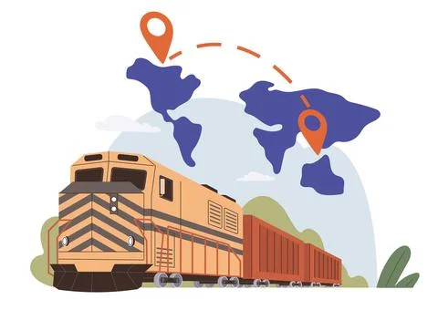 International logistic. Vector delivery tracking is modern feature global Stock Illustration