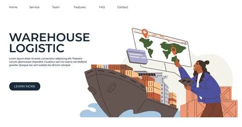 International logistic. Vector provide framework for global cargo delivery Stock Illustration
