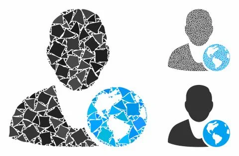 International manager Mosaic Icon of Bumpy Elements 스톡 일러스트