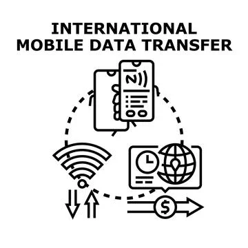 International mobile data transfer service concept Stock Illustration