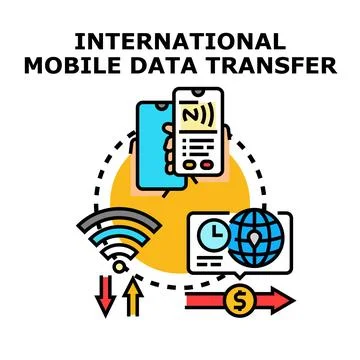 International mobile data transfer service concept Stock Illustration