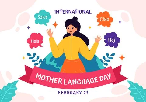International Mother Language Day Vector Illustration on February 21 with M.. Stock Illustration