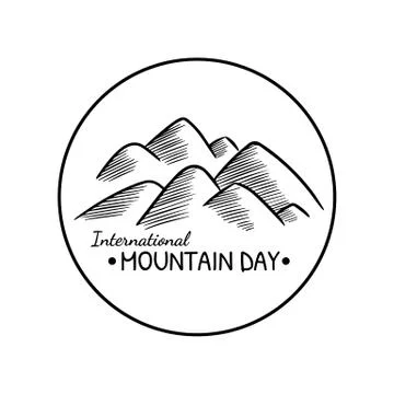 International Mountain Day Vector template contour image Stock Illustration