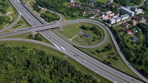 International multi level highway inters... | Stock Video | Pond5