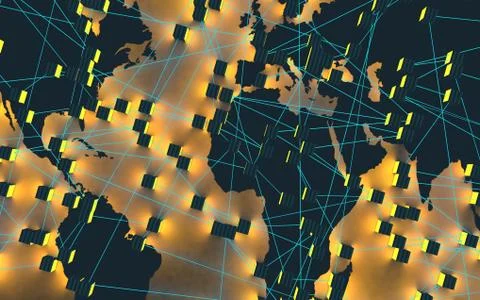International network and internet connection.3d illustration 스톡 일러스트