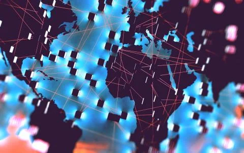 International network and internet connection.3d illustration 스톡 일러스트