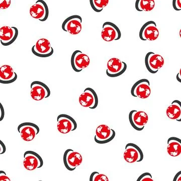 International Network Circle Flat Vector Seamless Pattern 스톡 일러스트