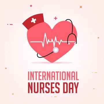 International Nurses Day Concept Template With Typography Cap Stethoscope A.. Stock Illustration