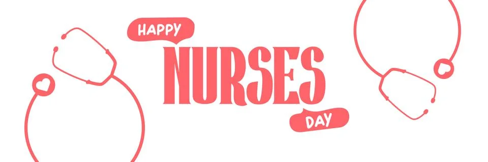 International nurses day cute vector wide horizontal banner and poster with Stock Illustration