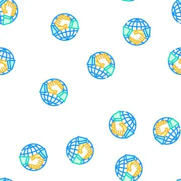 International partnership vector seamless pattern 스톡 일러스트