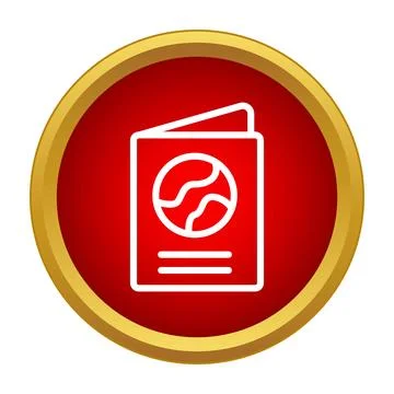 International passport document icon representing global travel Stock Illustration
