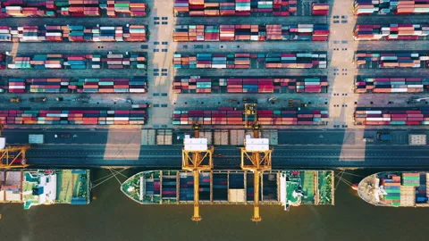 An International port Stock Footage 146571036