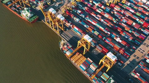 An International port Stock Footage 146572379