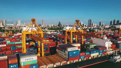 An International port Stock Footage 146572573